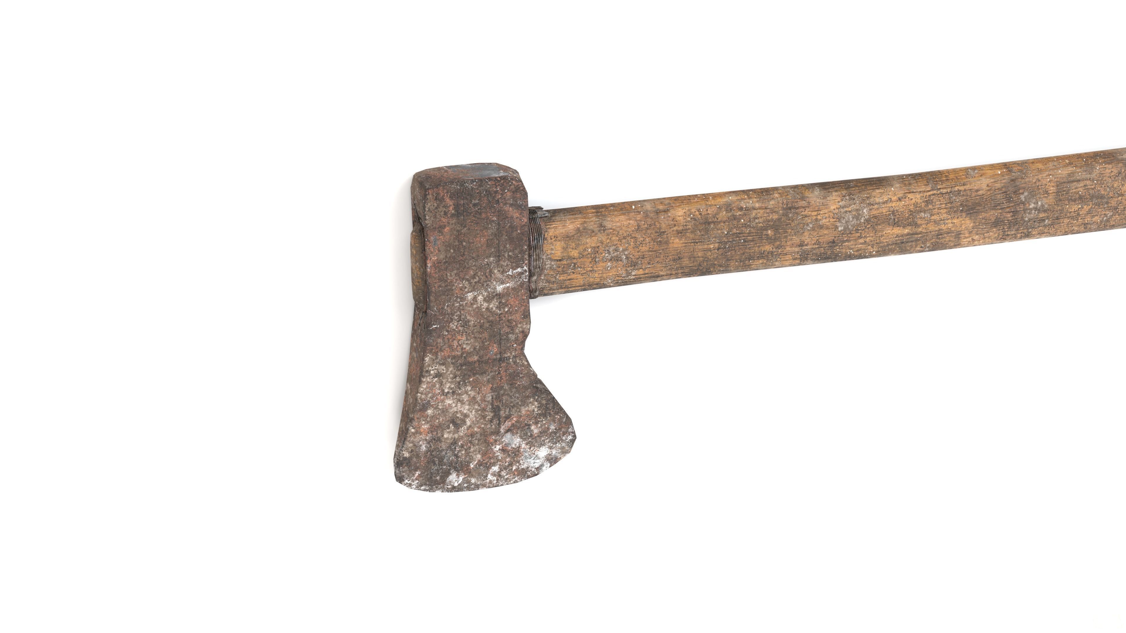 Old ax design Low-poly 3D model_1