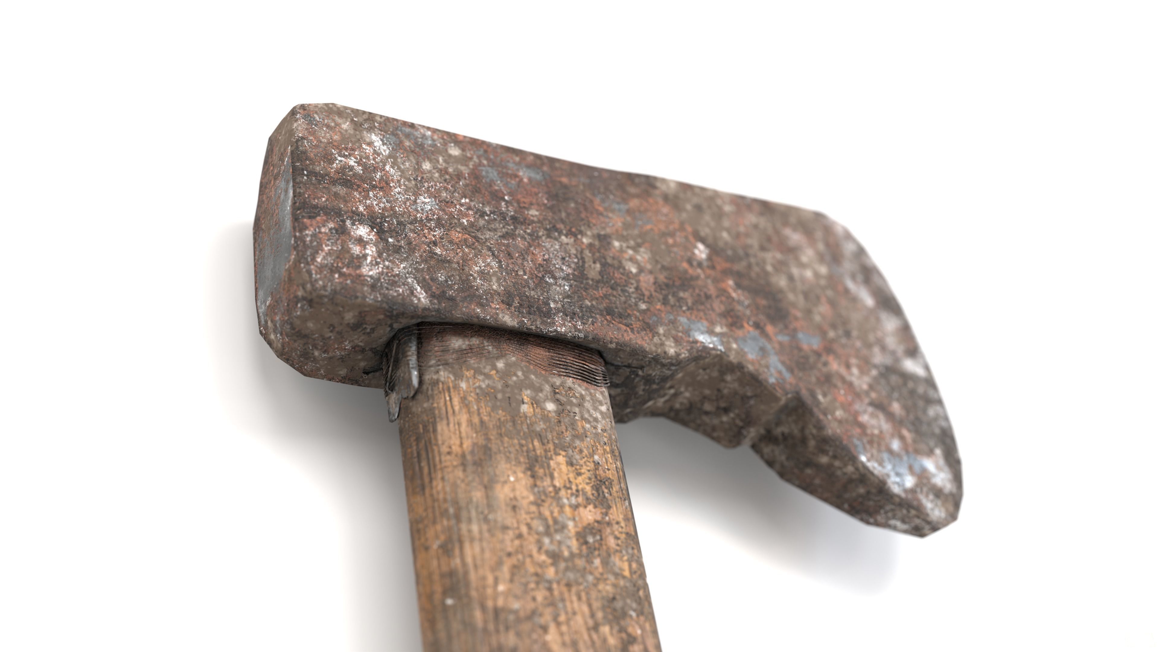 Old ax design Low-poly 3D model_2