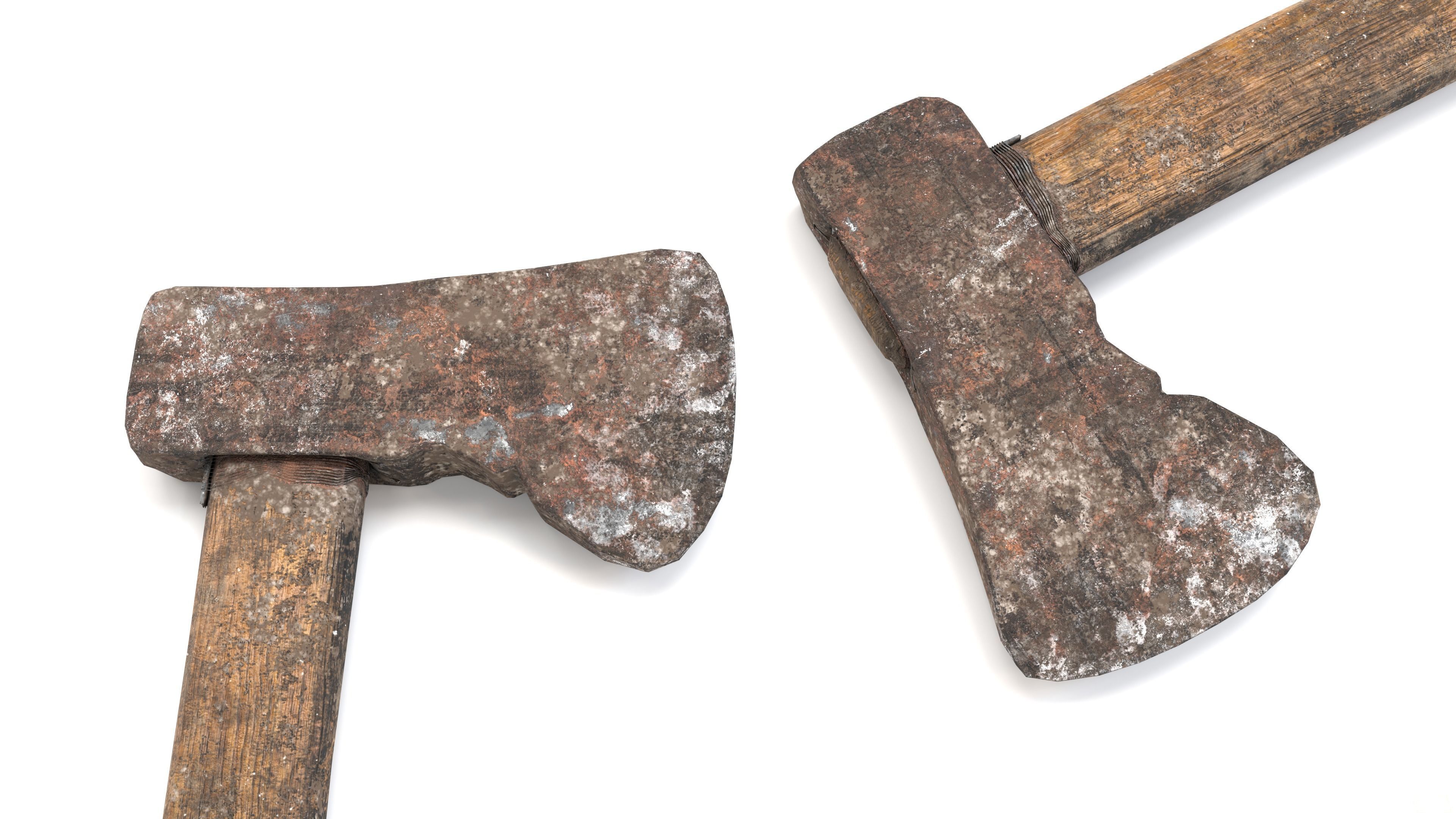 Old ax design Low-poly 3D model_7