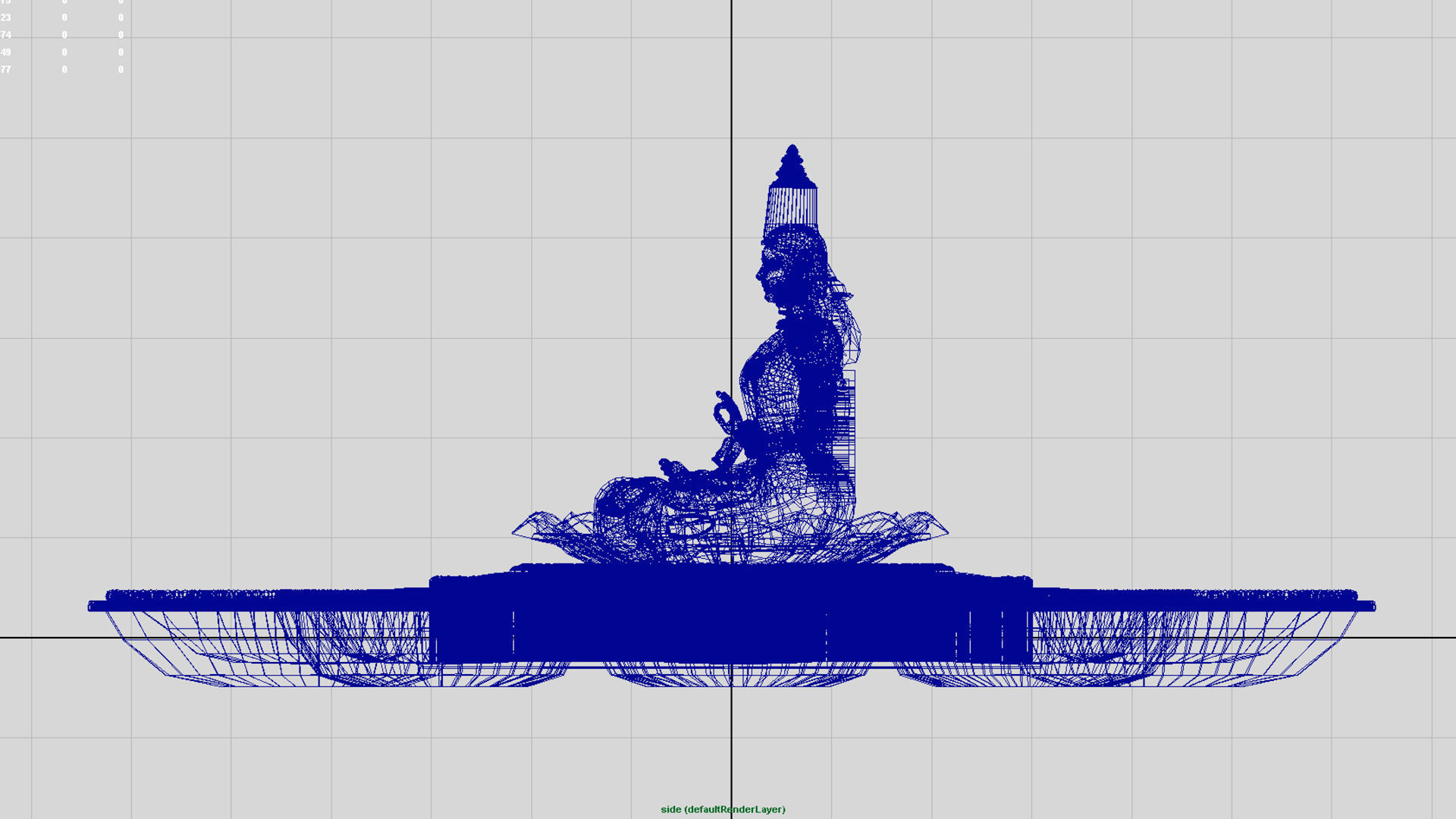 clay oil lamp lakshmi 3D model_5