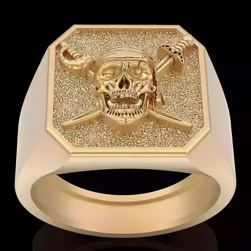 Piarate ring  gold printable jewelry 3D model 