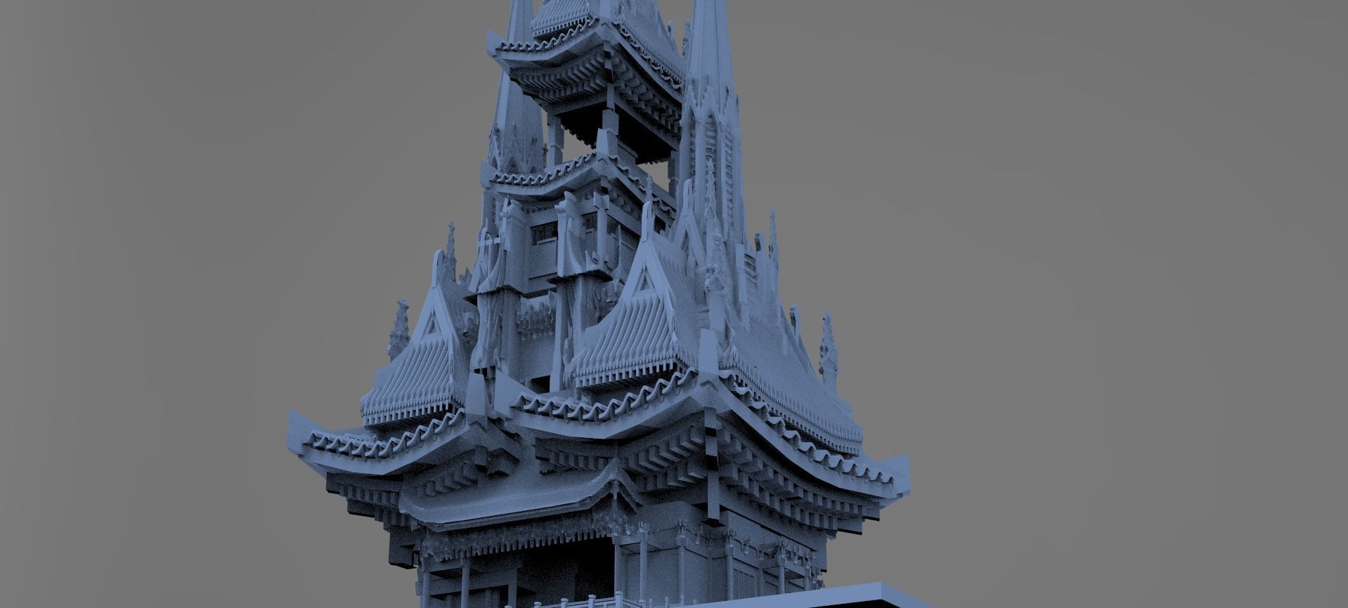 General Warlord Temple grand Tower 5 3D model_1