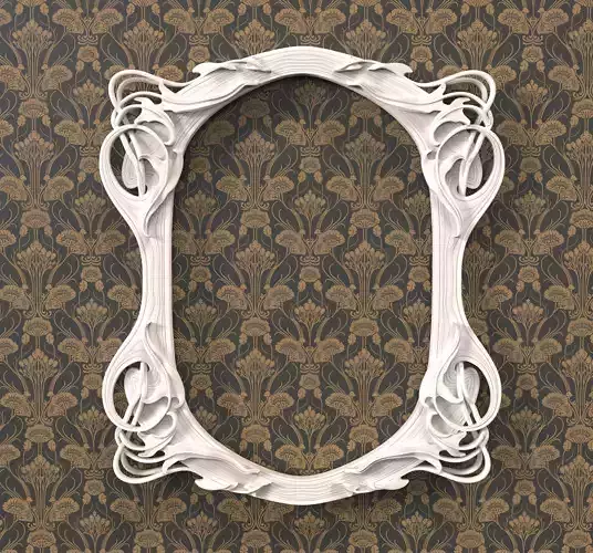 Art Nouveau leaf frame 3D print model