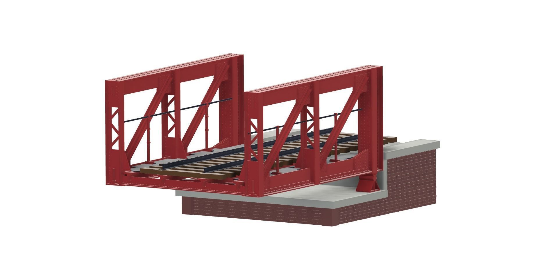 Historical Railroad Bridge 3D print model_4