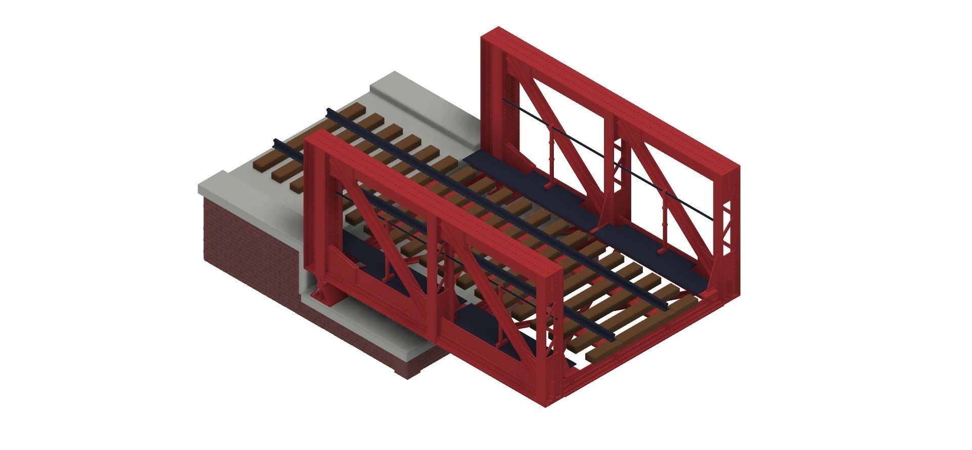 Historical Railroad Bridge 3D print model_2