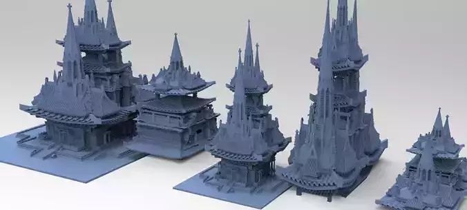 General Warlord Temples Tower 5 designs  3D model
