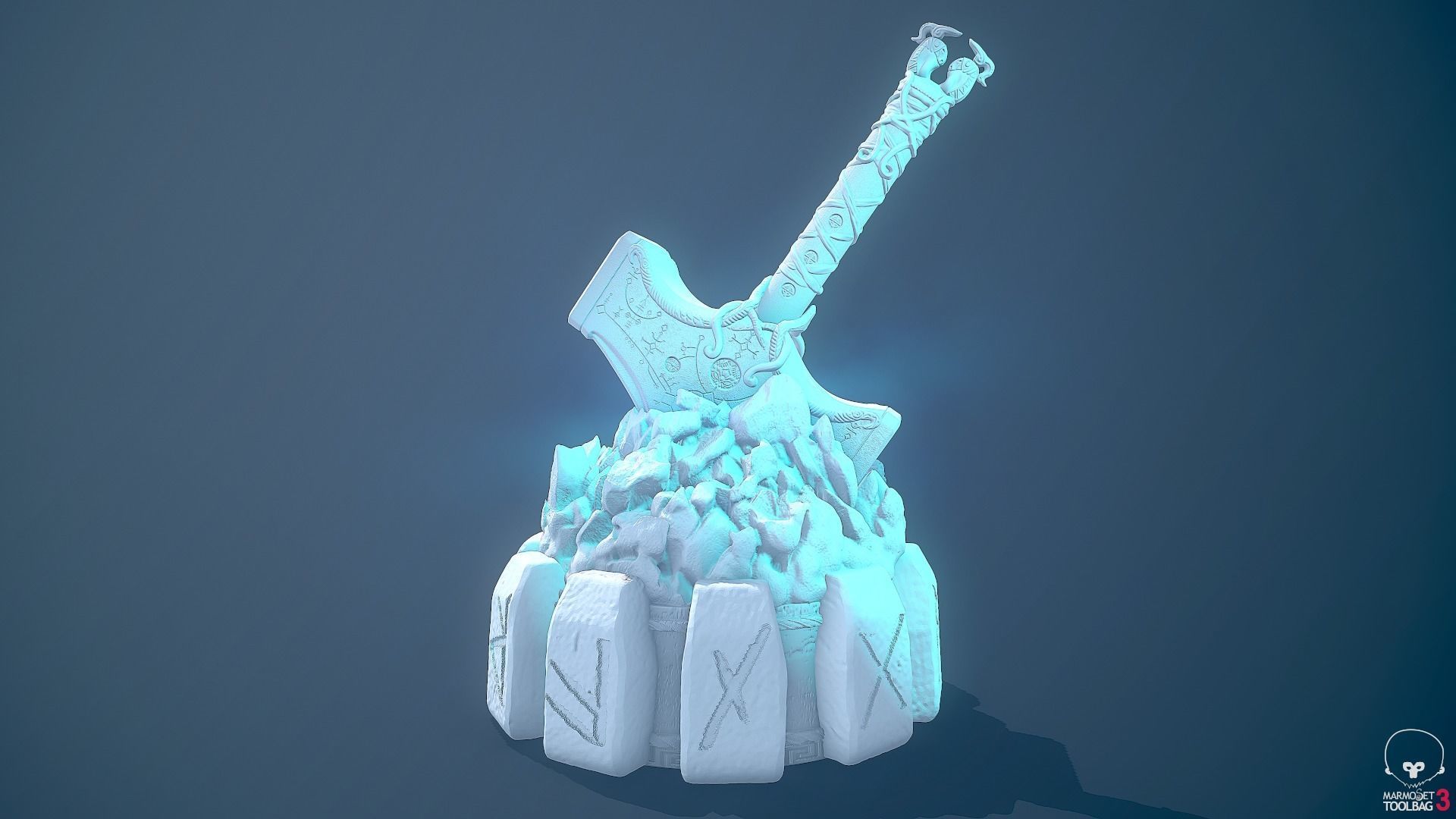 God of War Ragnarok - Mjolnir 3D print model_3