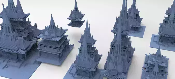 General Warlord Temples Tower 10 designs 3D model