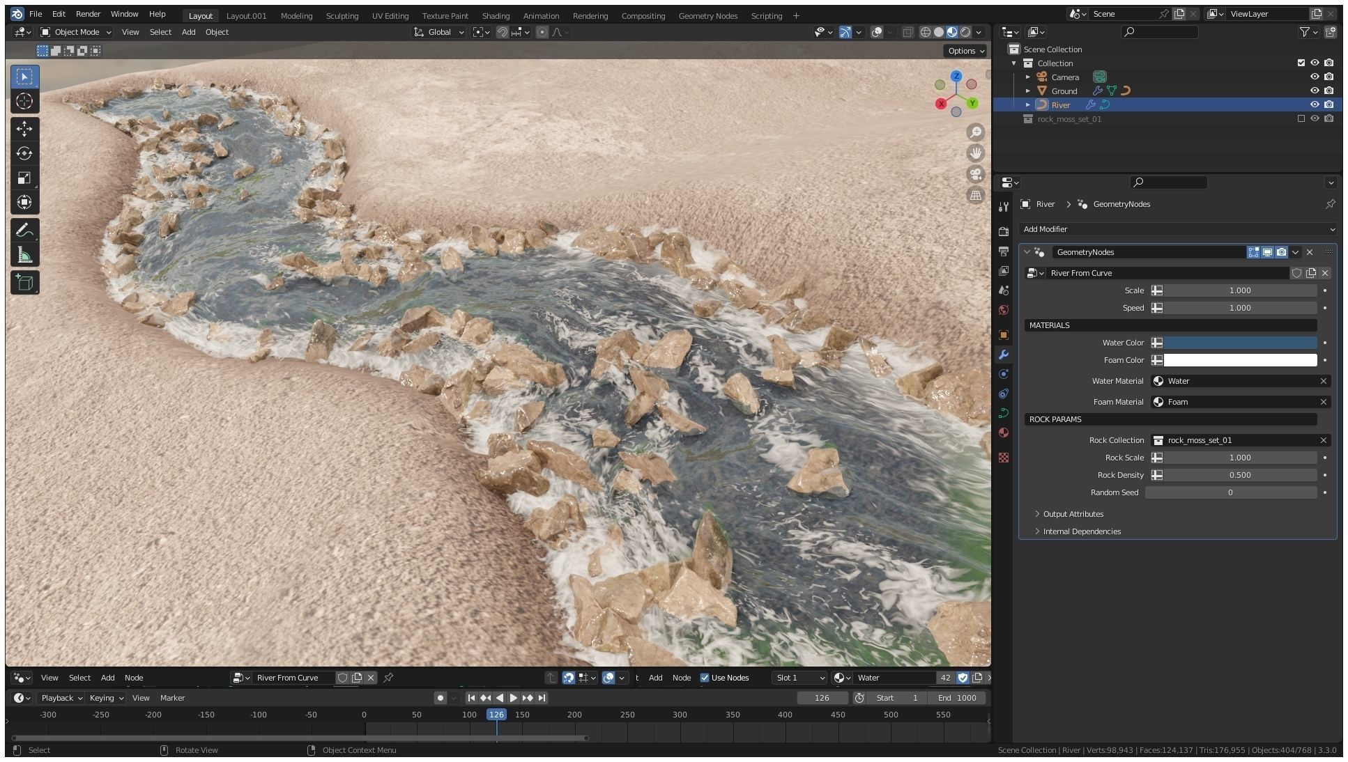 Realtime River Generator in Blender 3D model_3