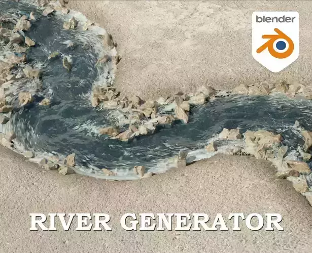 Realtime River Generator in Blender 3D model