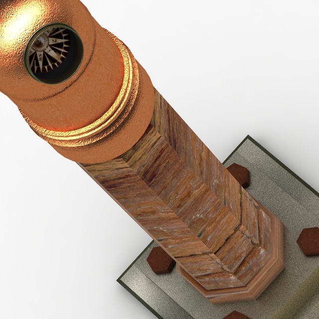 Bearing Compass Nautical 3D model_1