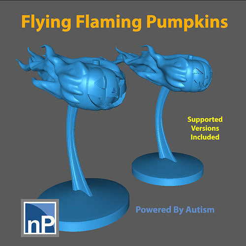 Flying Flaming Pumpkins Free 3D print model