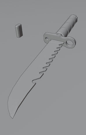Combat Survival Knife Low-poly 3D model