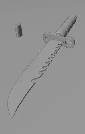 Combat Survival Knife Low-poly 3D model