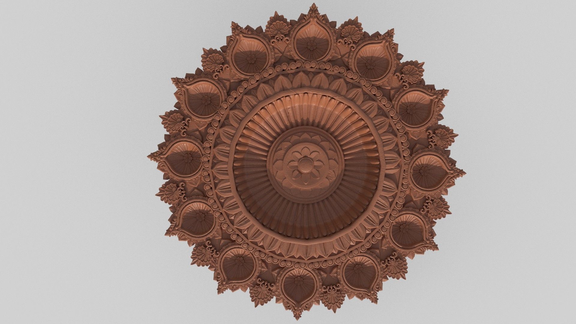 clay oil lamp  3D model_4