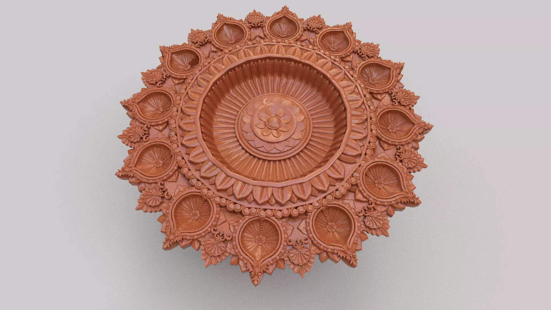 clay oil lamp  3D model_0