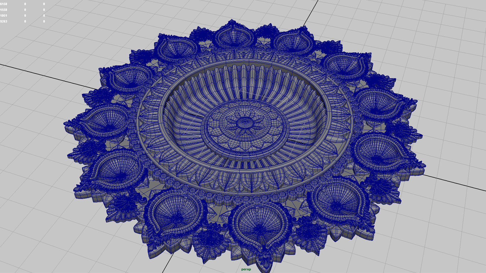 clay oil lamp  3D model_9