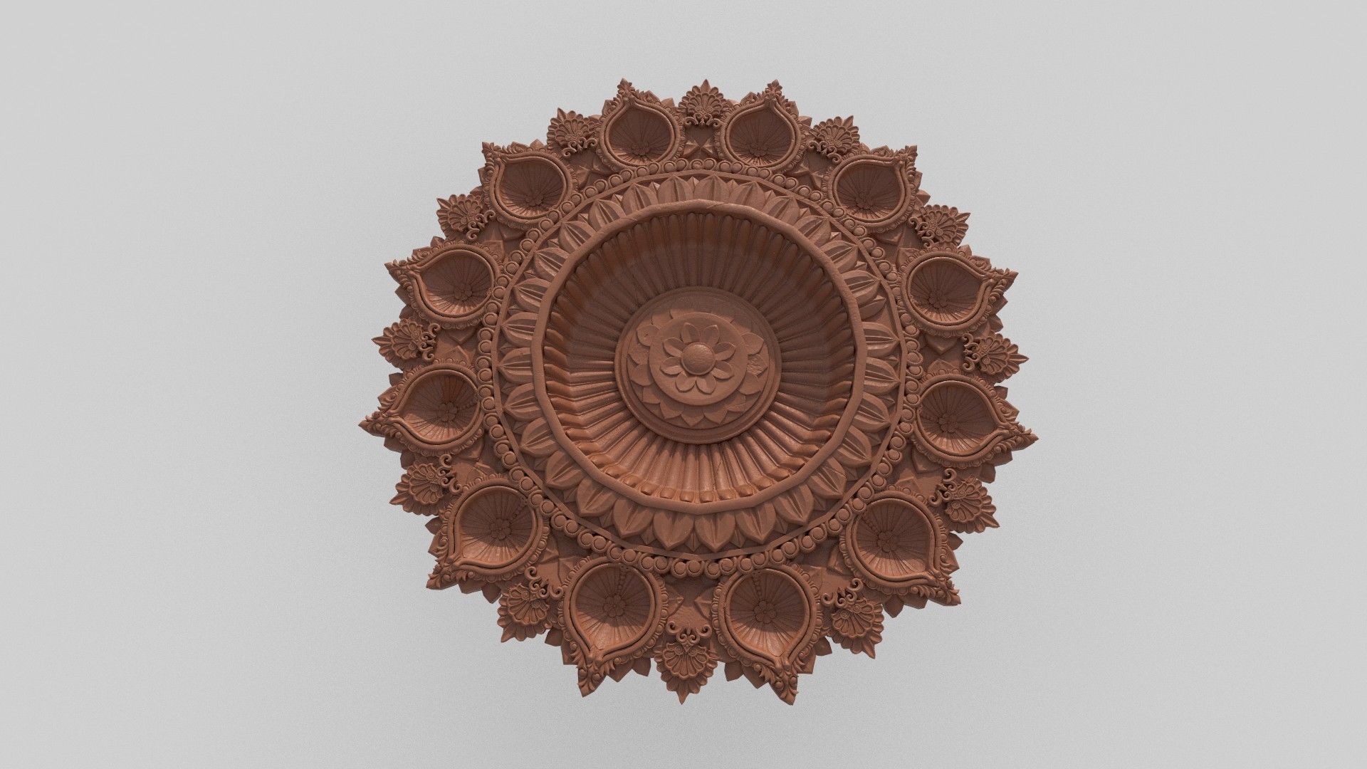 clay oil lamp  3D model_1