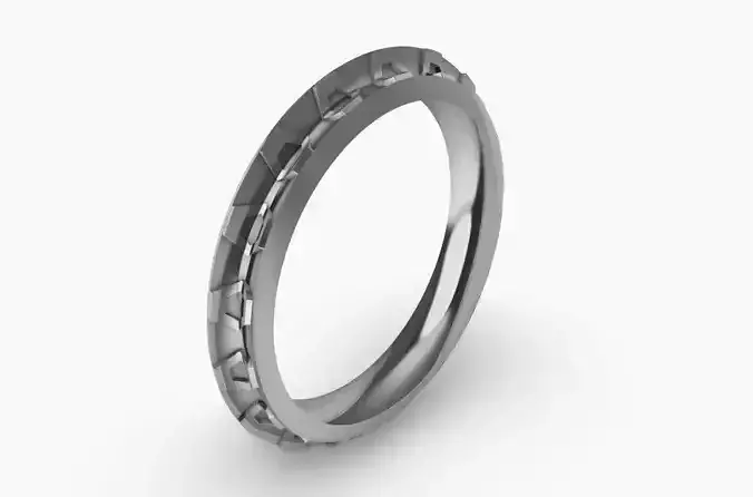 Ring 3d silver wedding