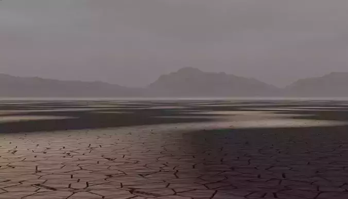 Realistic Dry Desert Scene Free 3D model