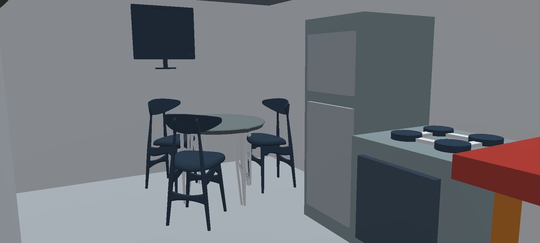 Low-poly-house 1 house with fence Free low-poly 3D model_2