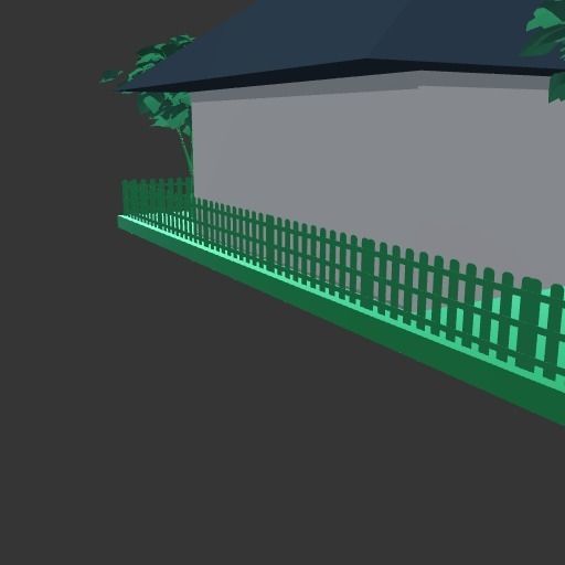 Low-poly-house 1 house with fence Free low-poly 3D model_1