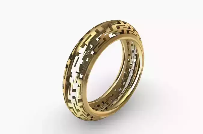 Ring 3d gold with holes in it