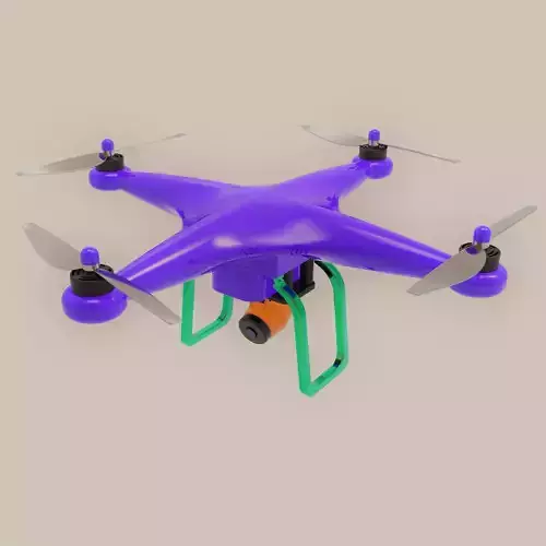 Drone Quadcopter Low-poly 3D model