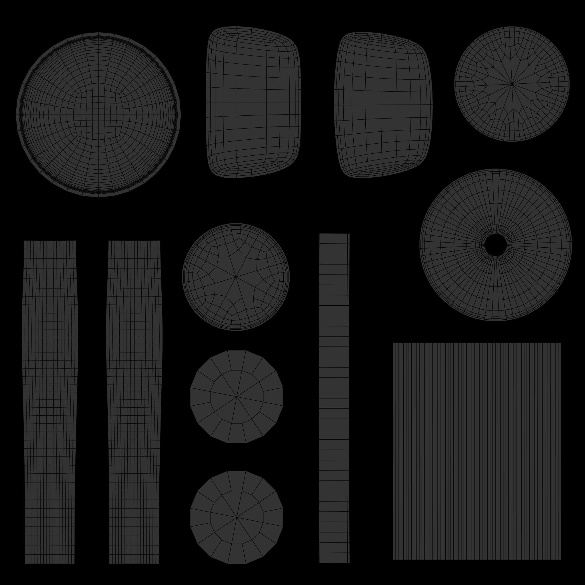 Retro Bar Stool 6 Low-poly 3D model_14