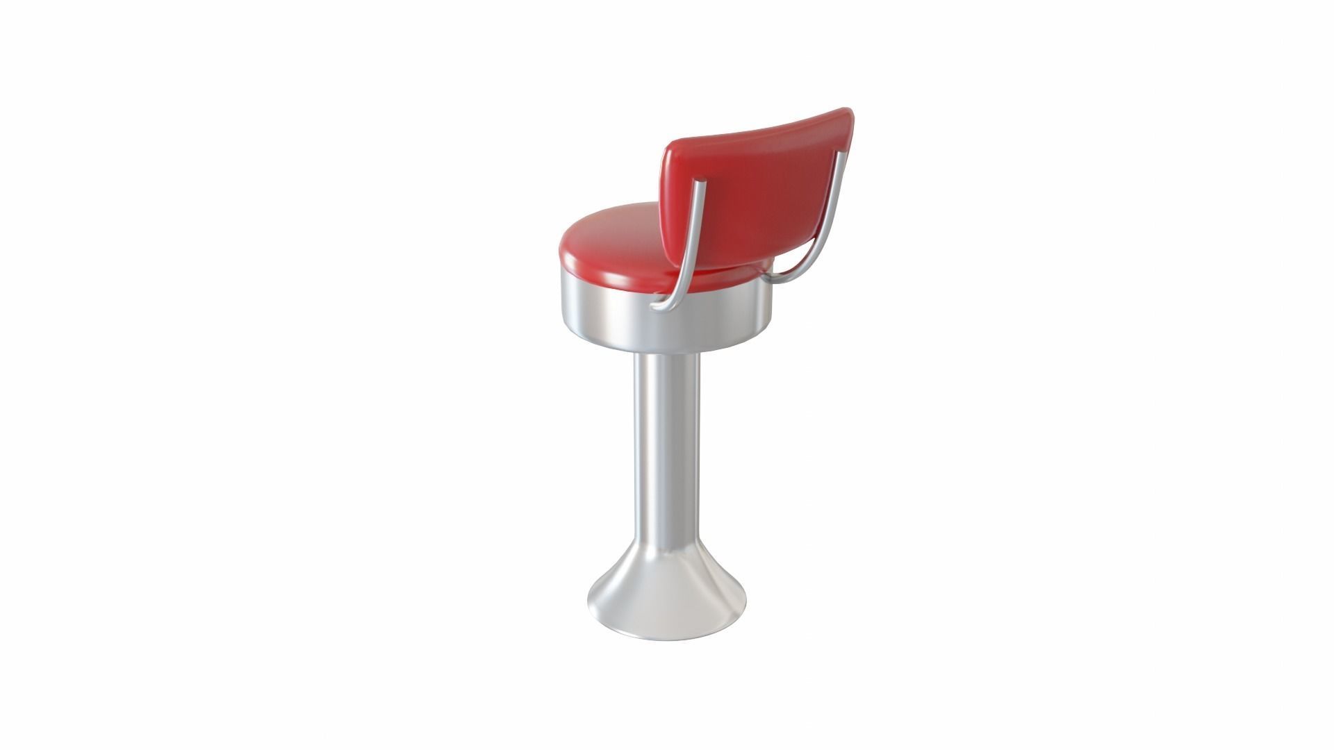 Retro Bar Stool 6 Low-poly 3D model_5