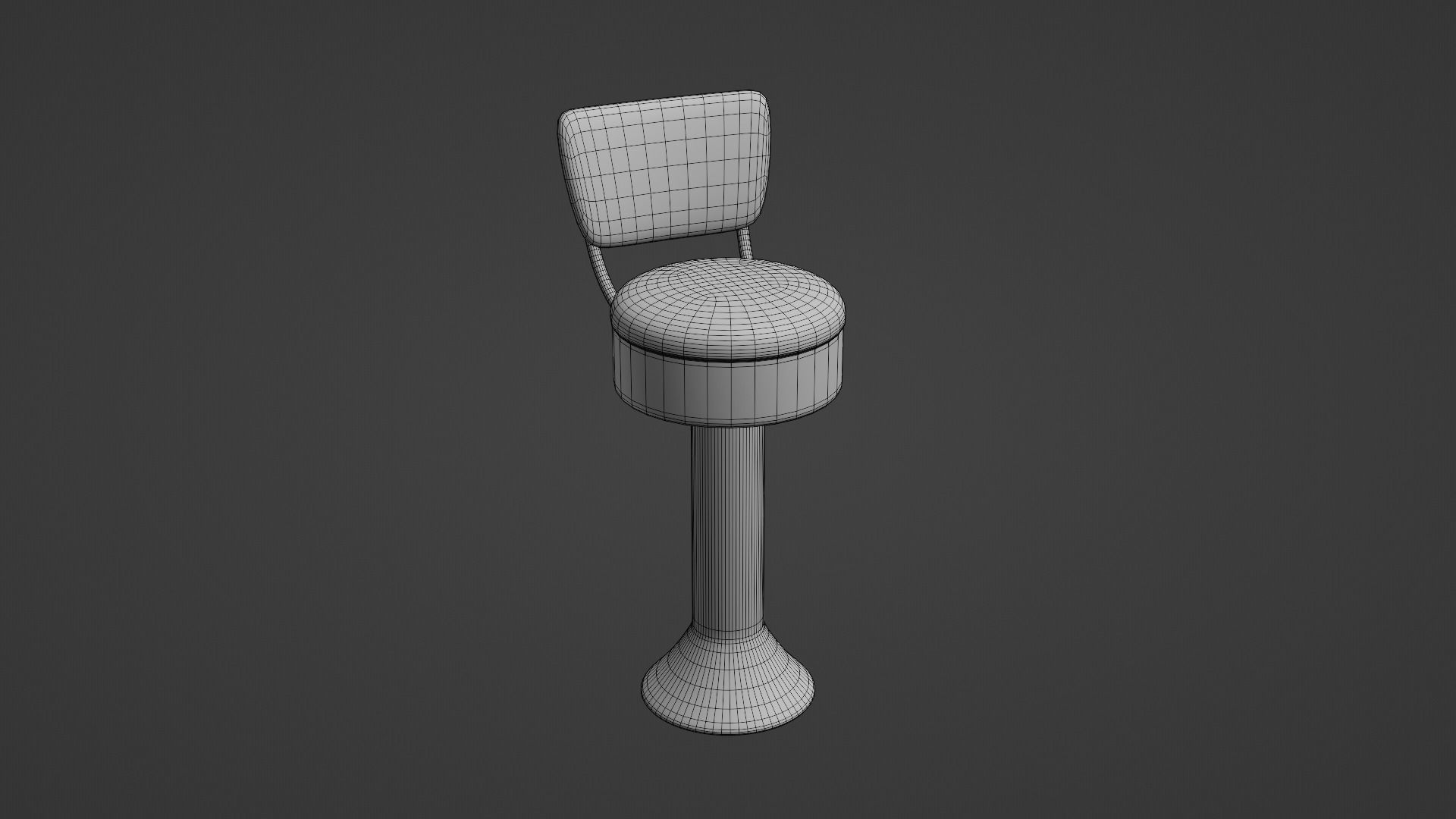 Retro Bar Stool 6 Low-poly 3D model_9