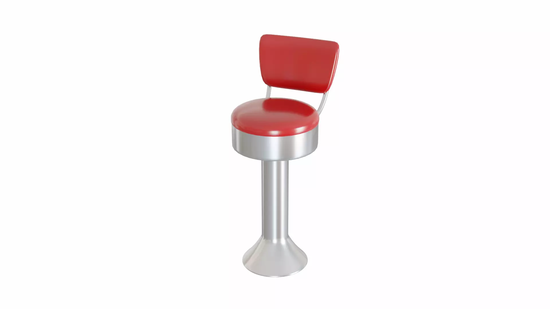 Retro Bar Stool 6 Low-poly 3D model_0