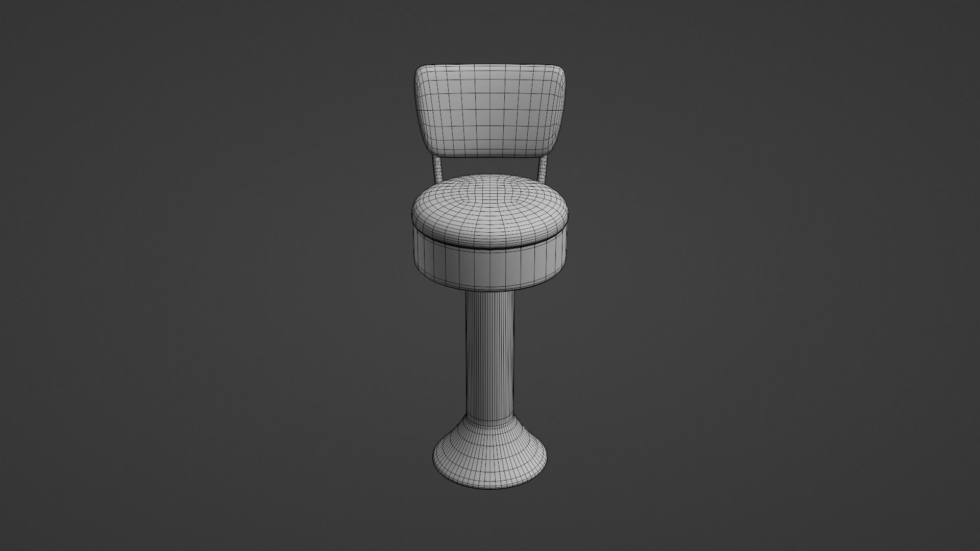 Retro Bar Stool 6 Low-poly 3D model_8