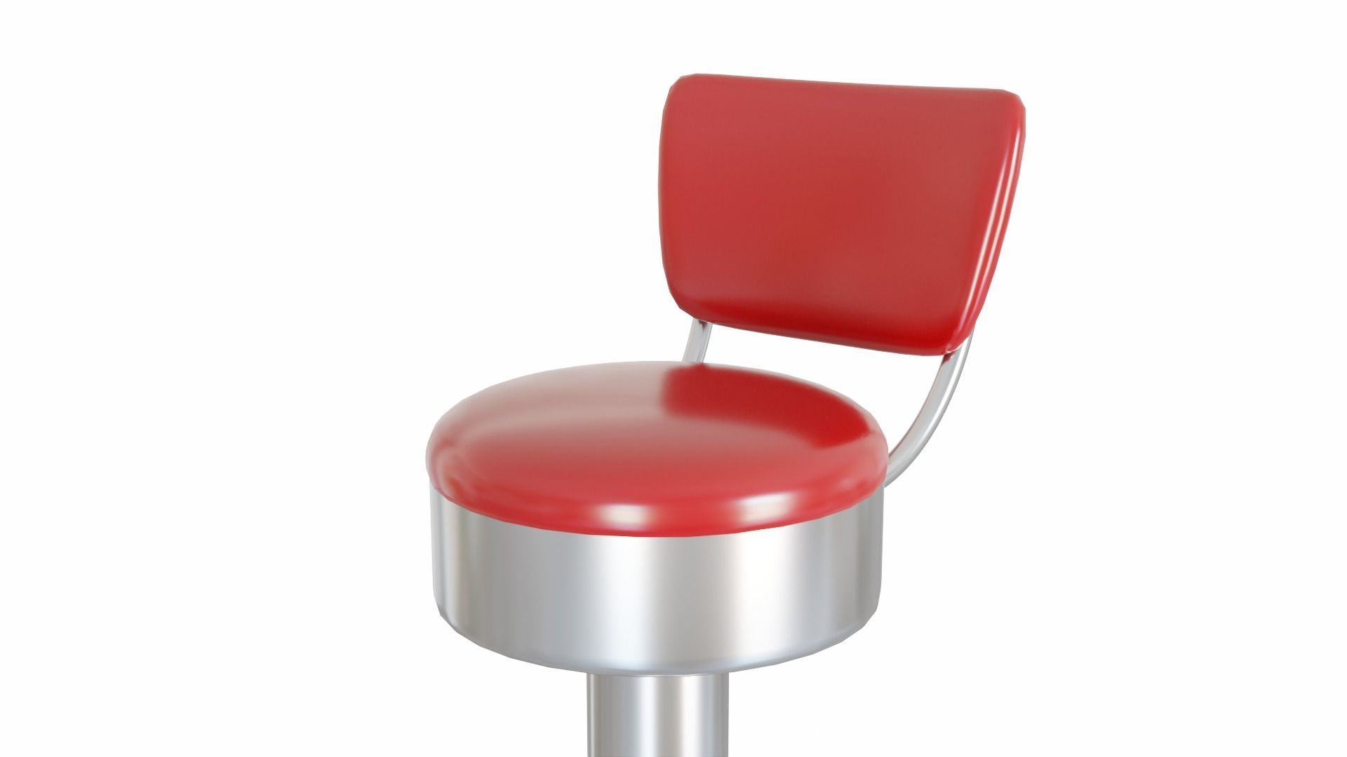 Retro Bar Stool 6 Low-poly 3D model_4