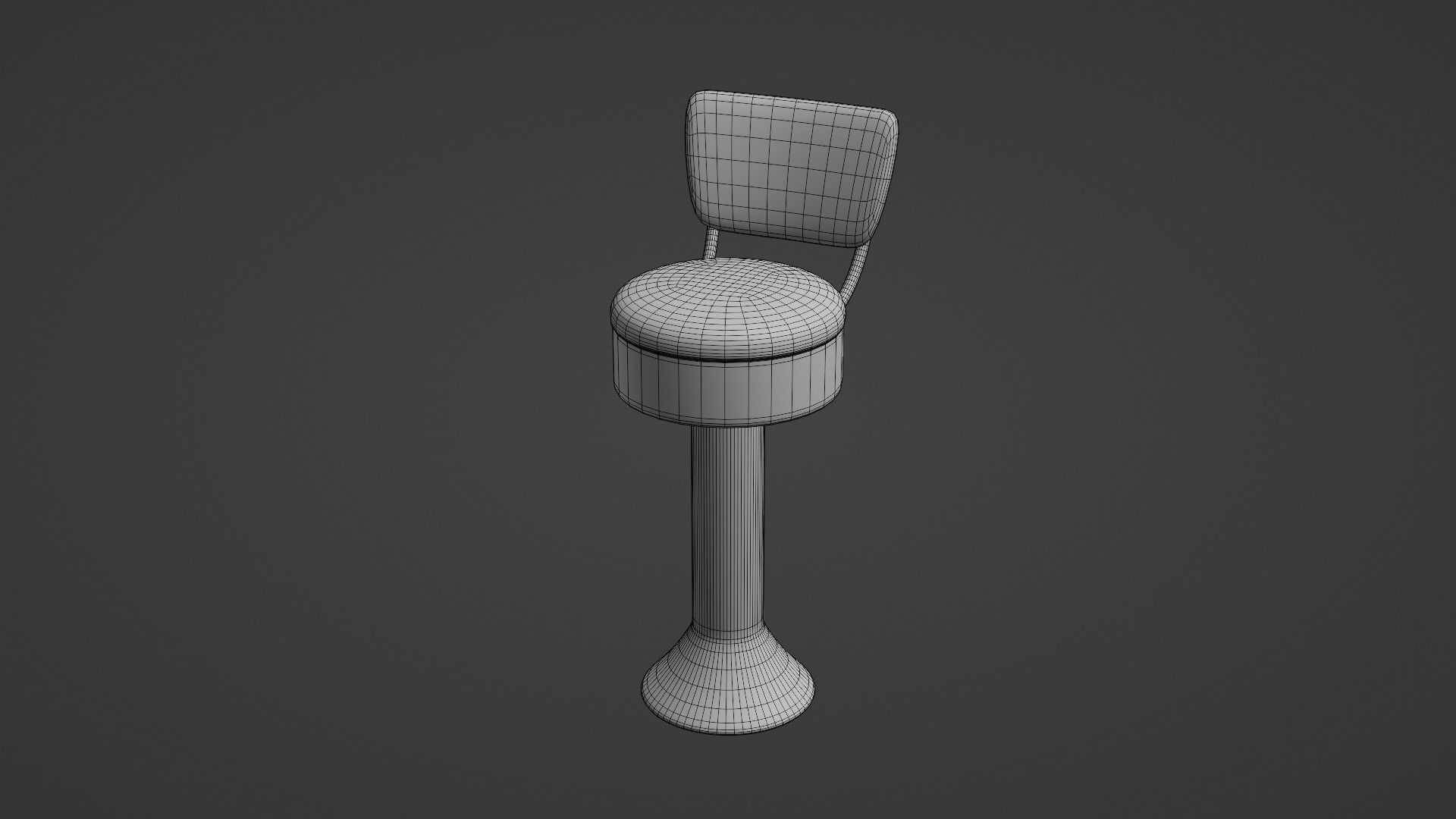 Retro Bar Stool 6 Low-poly 3D model_7
