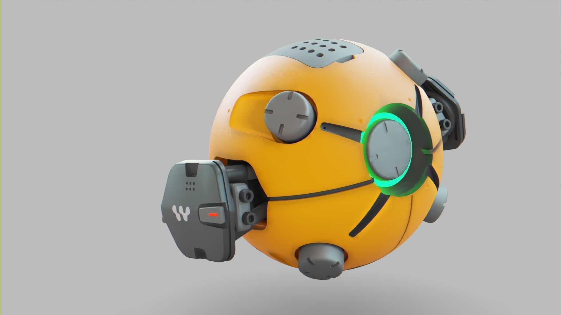 BALL DROID F-100 RIGGED 3D model_5