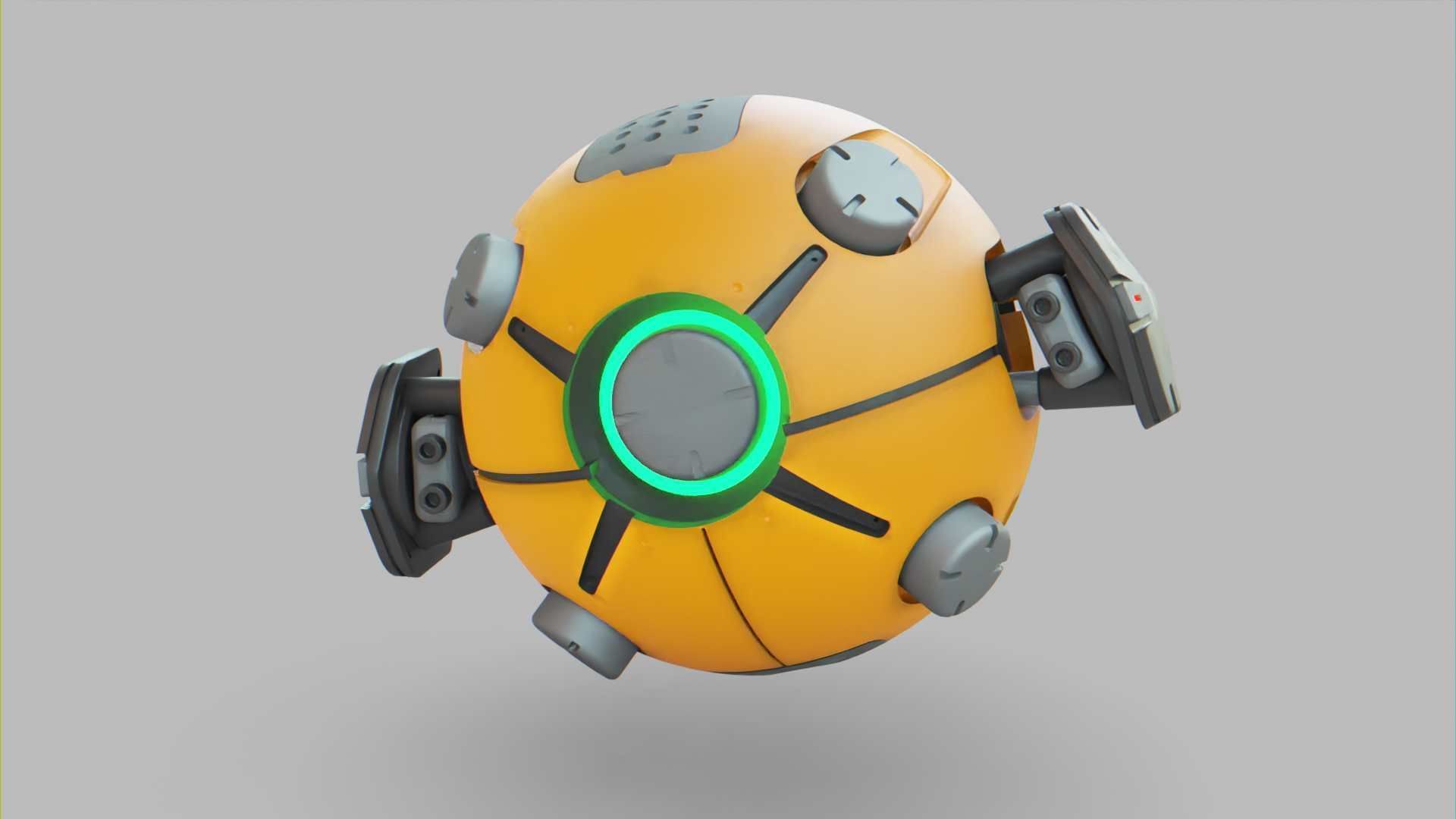 BALL DROID F-100 RIGGED 3D model_9
