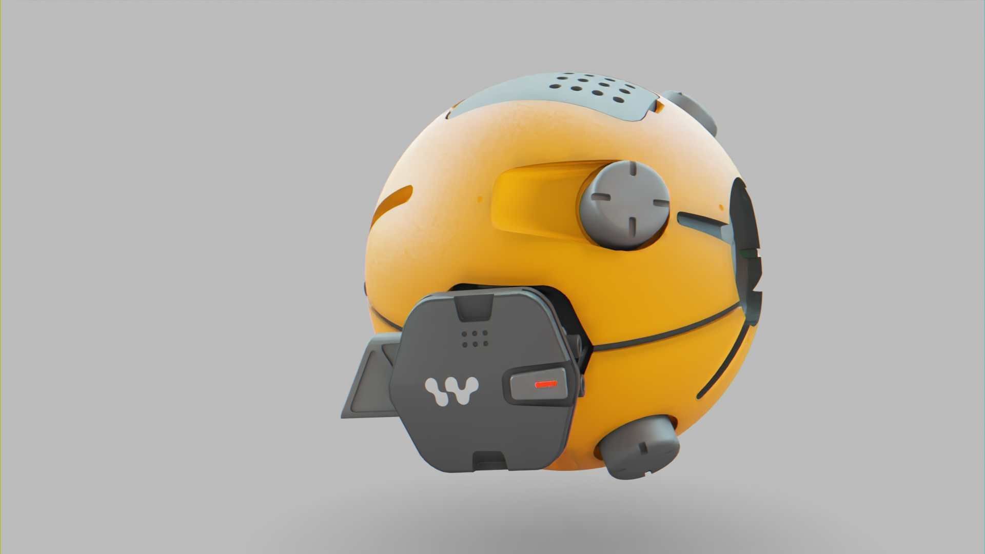 BALL DROID F-100 RIGGED 3D model_3