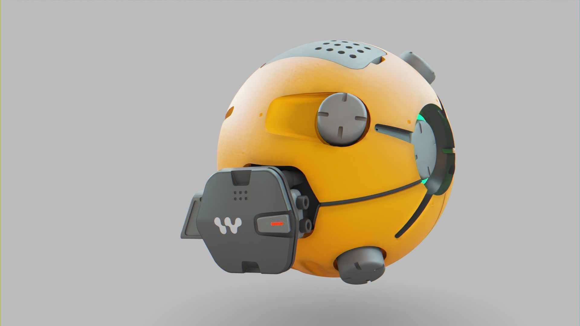 BALL DROID F-100 RIGGED 3D model_4