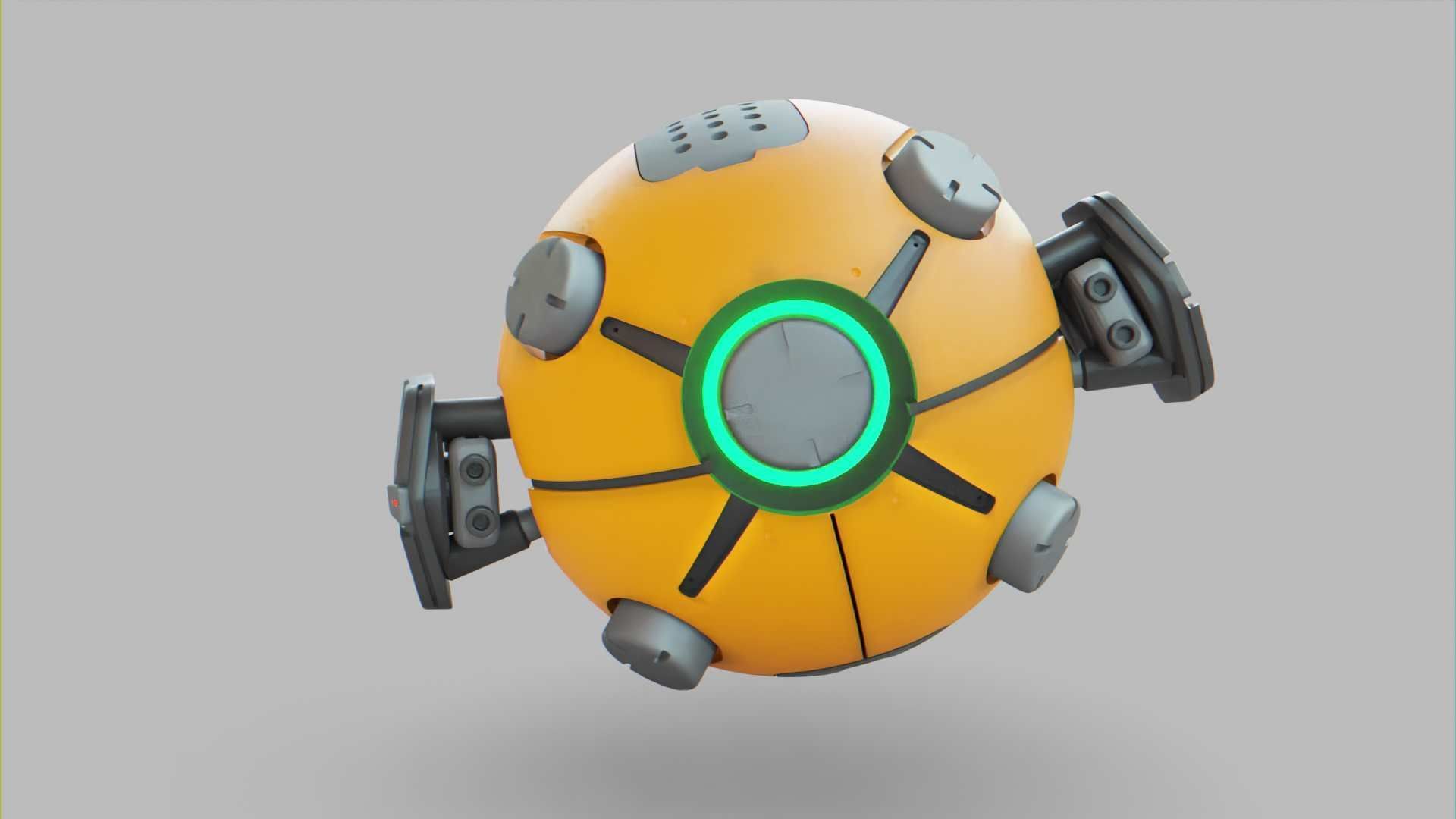 BALL DROID F-100 RIGGED 3D model_8