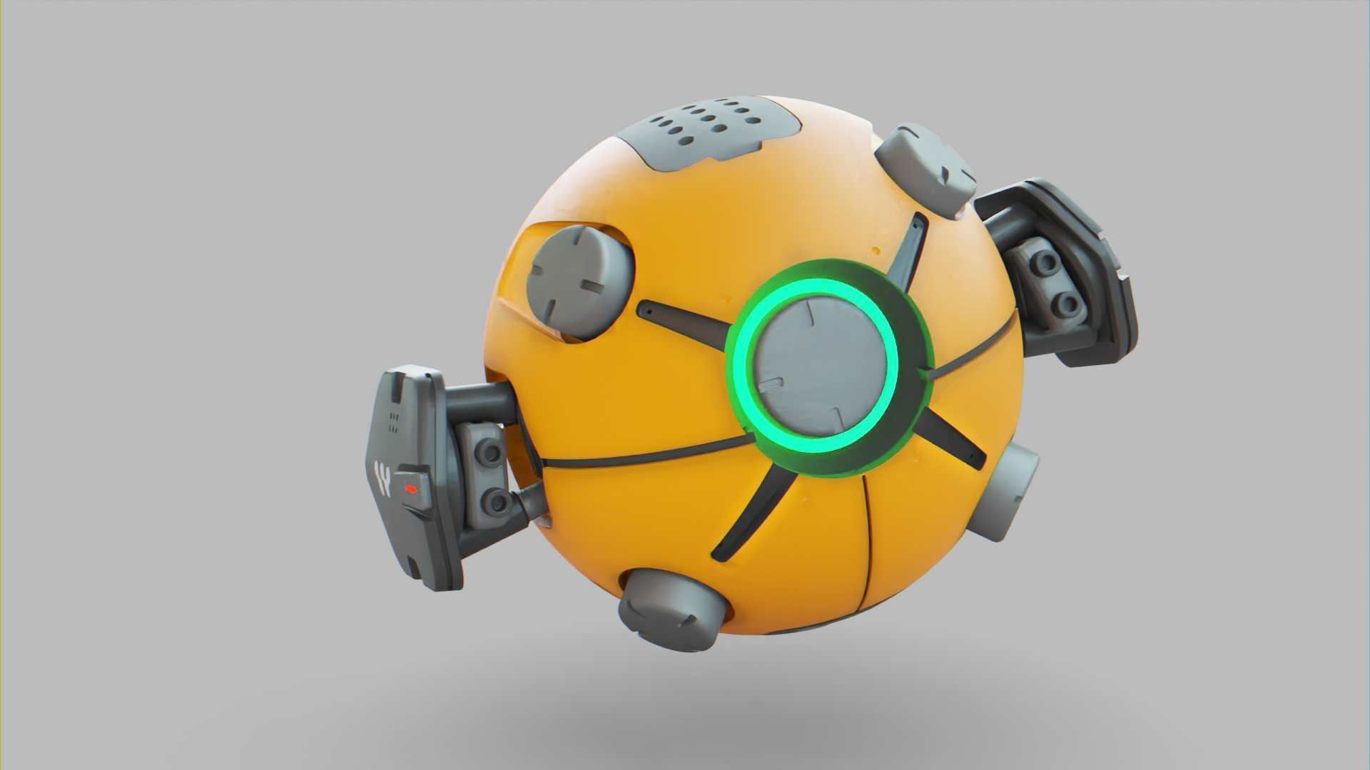 BALL DROID F-100 RIGGED 3D model_7