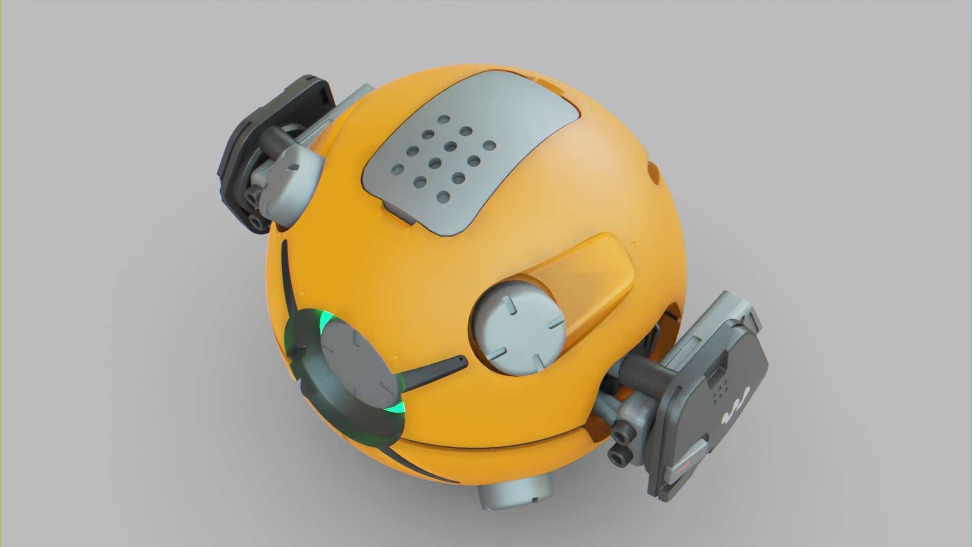 BALL DROID F-100 RIGGED 3D model_22