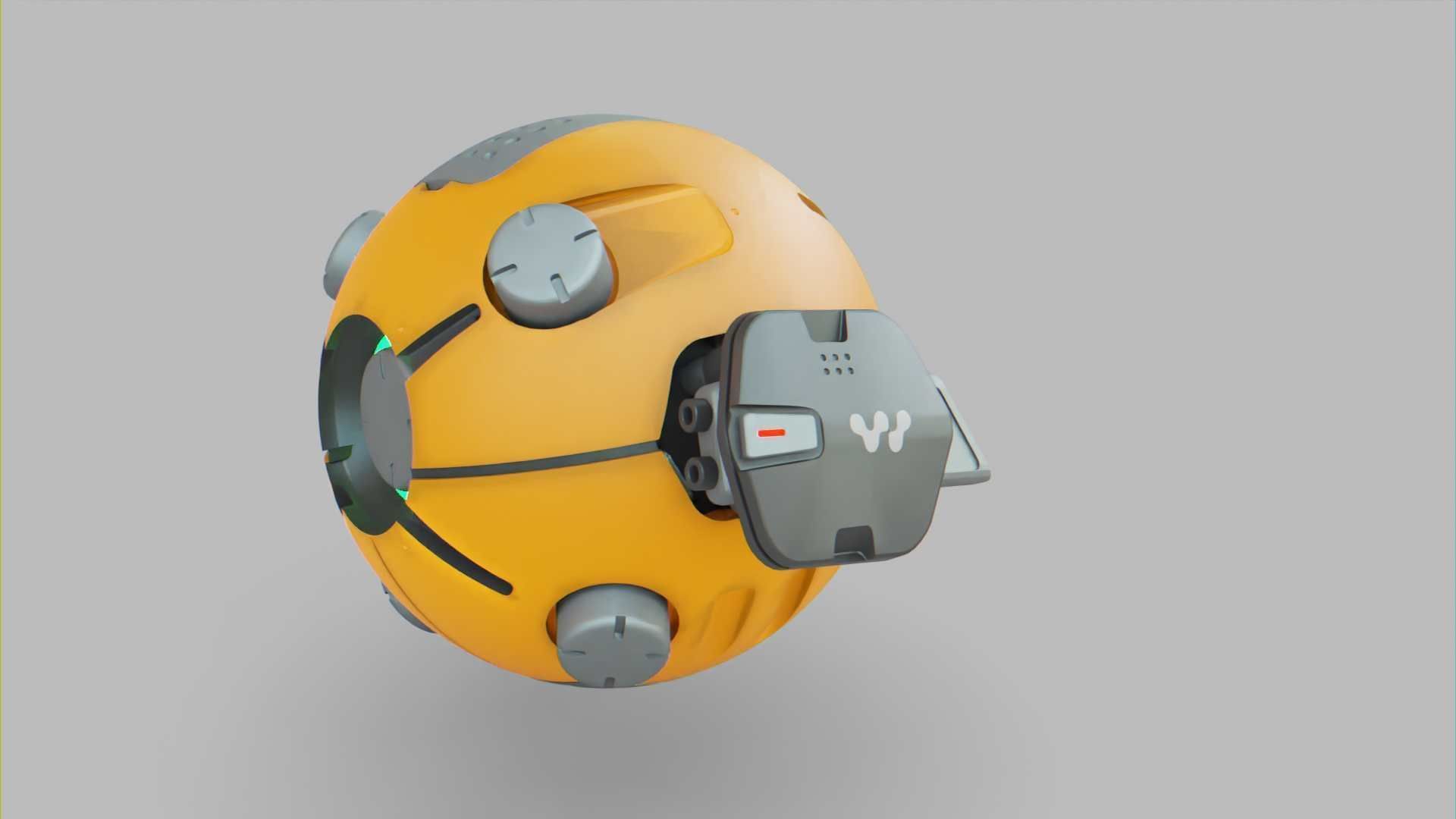 BALL DROID F-100 RIGGED 3D model_11