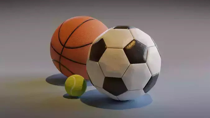 Balls Pack Low-poly 3D model