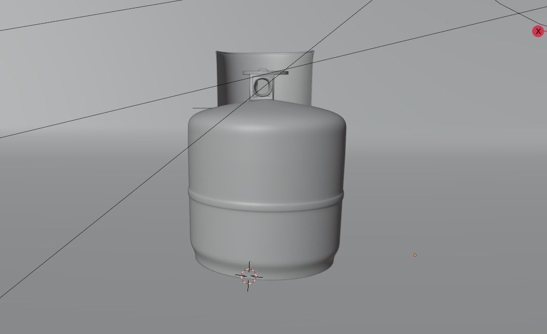  gas cylinder Low-poly 3D model_1