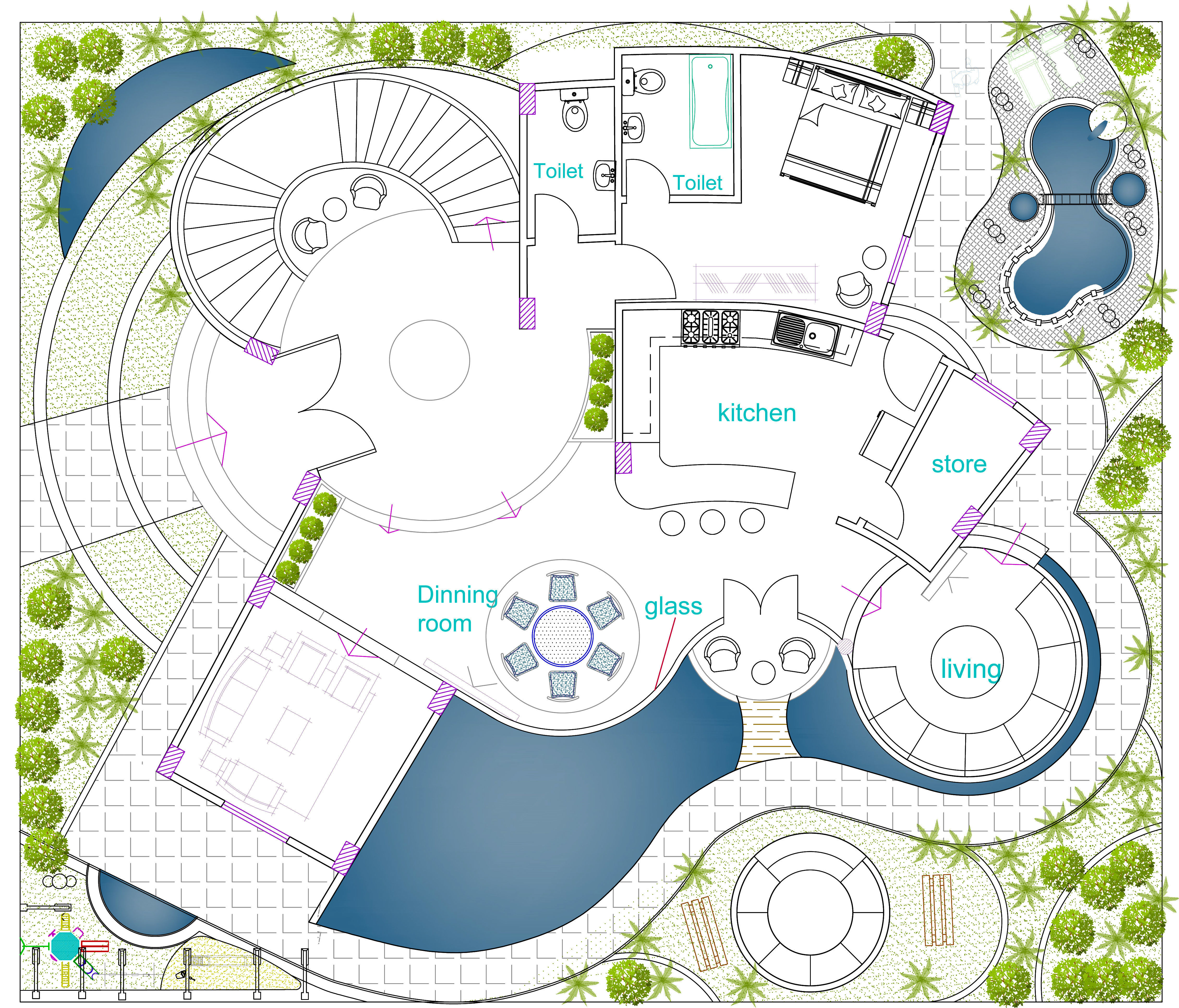 0020 - New Modern Villa - 2Ds Drawing - 3Ds Files 3D model_27