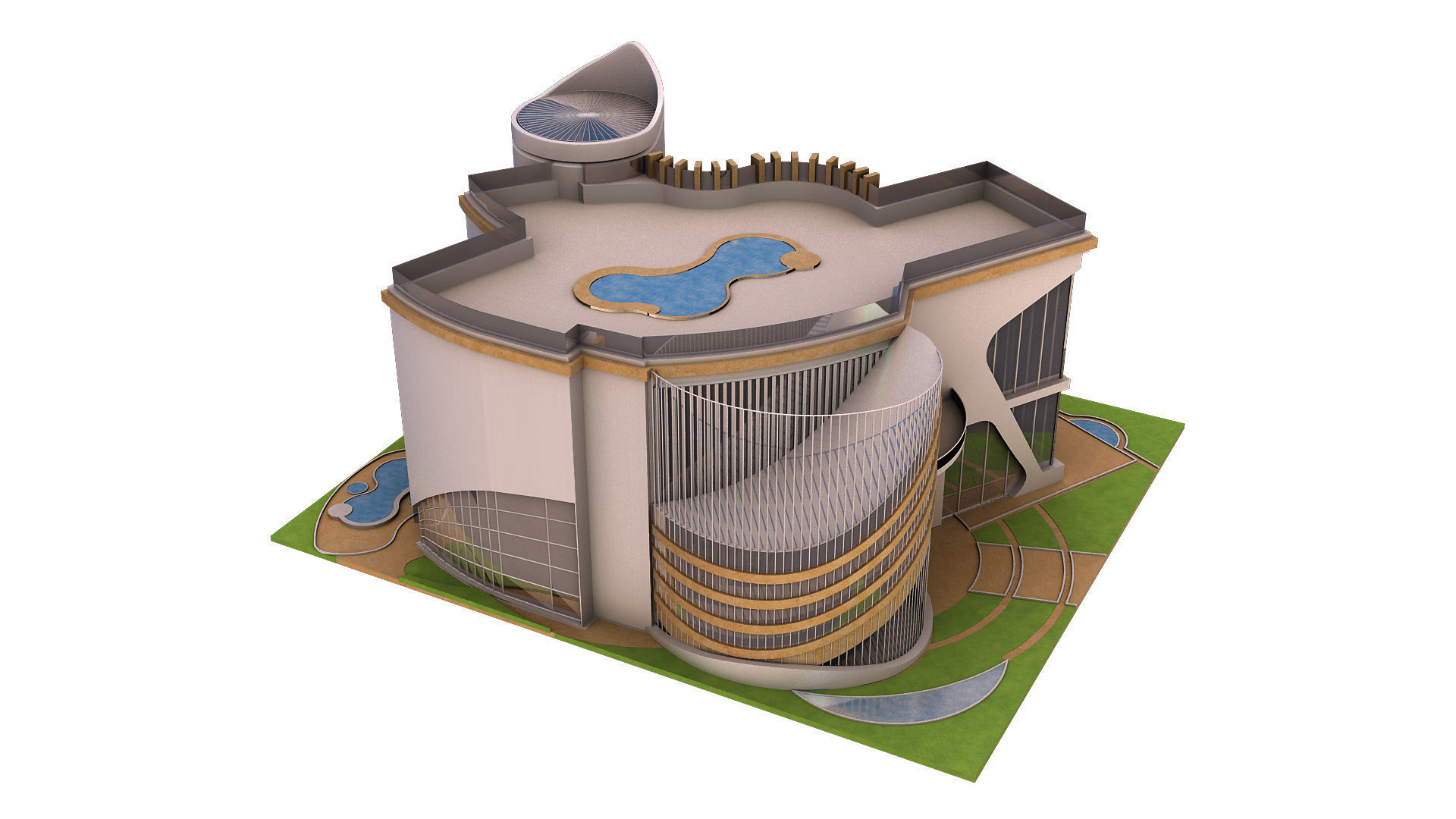 0020 - New Modern Villa - 2Ds Drawing - 3Ds Files 3D model_4