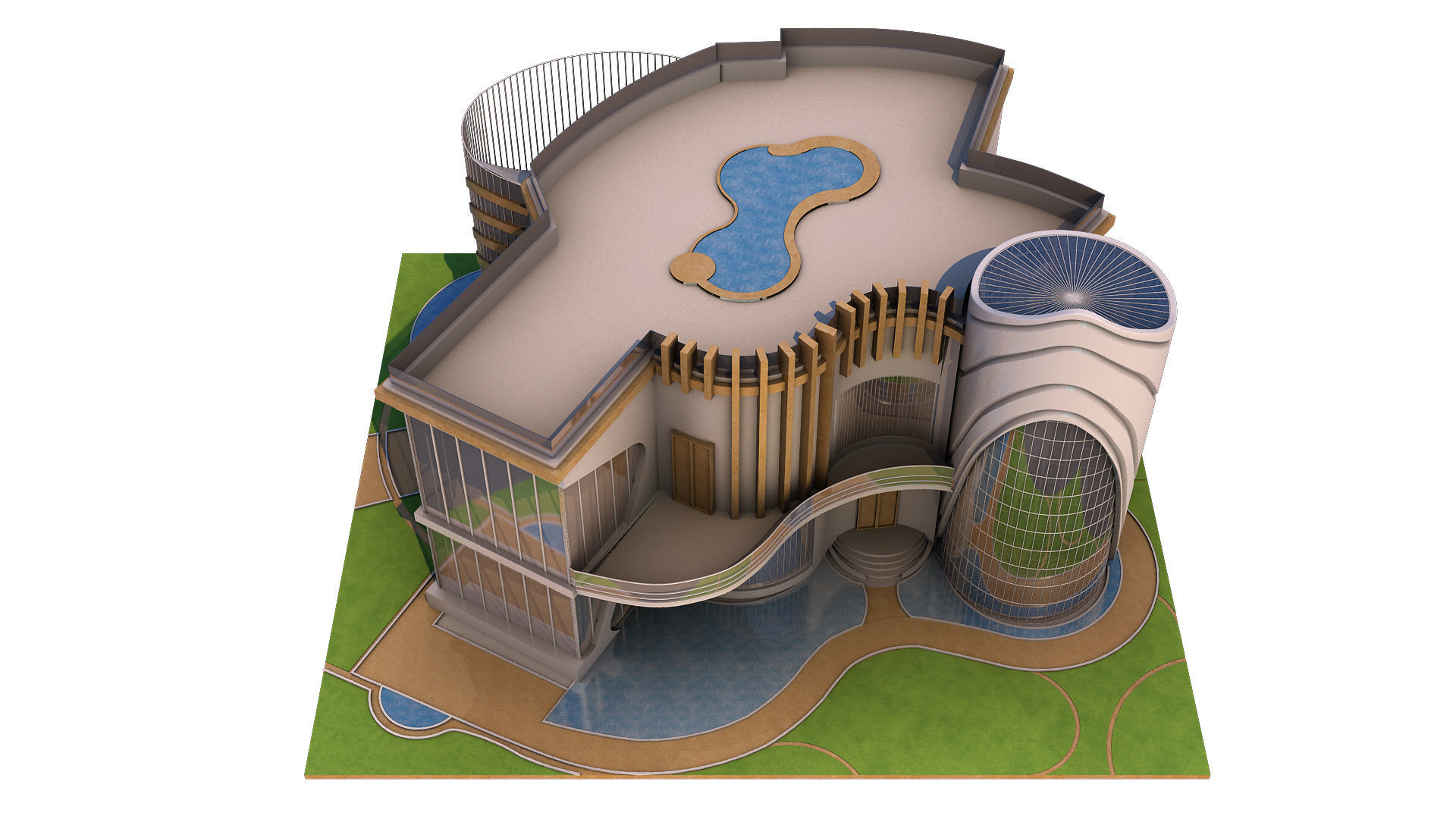 0020 - New Modern Villa - 2Ds Drawing - 3Ds Files 3D model_2