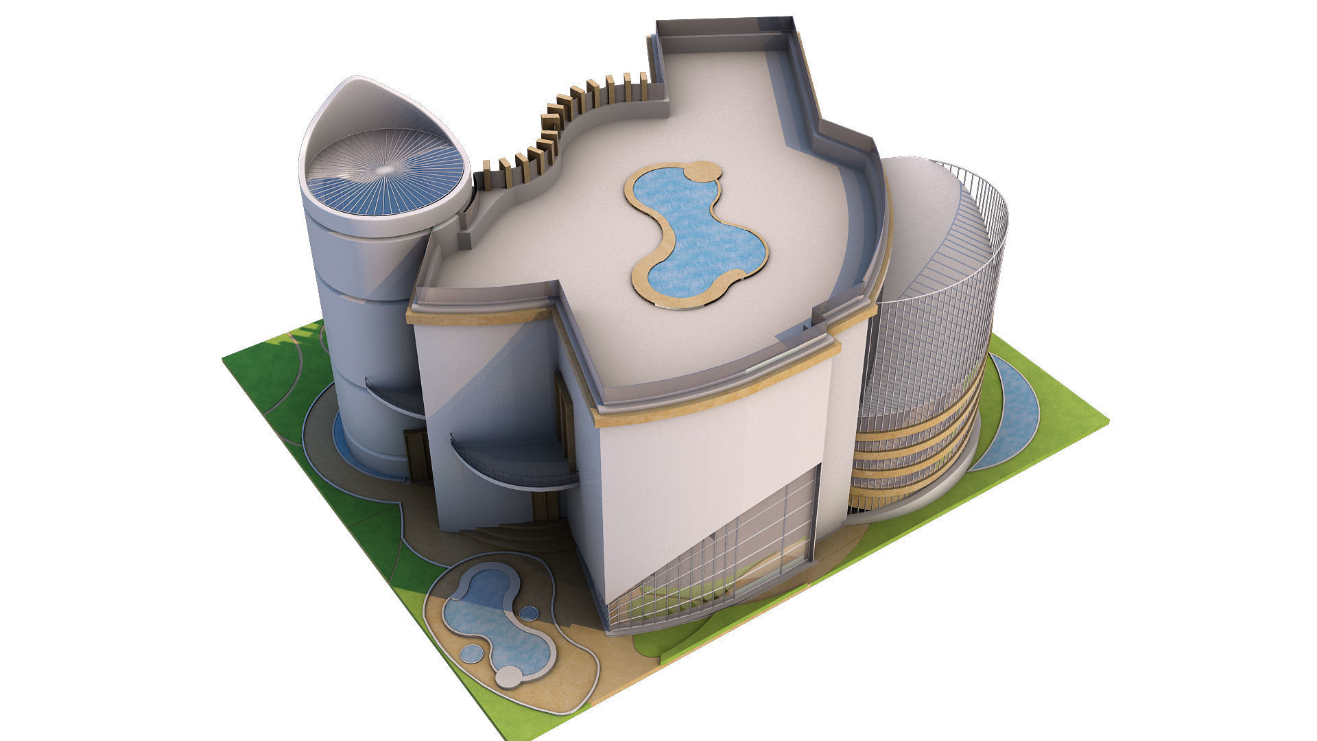 0020 - New Modern Villa - 2Ds Drawing - 3Ds Files 3D model_6