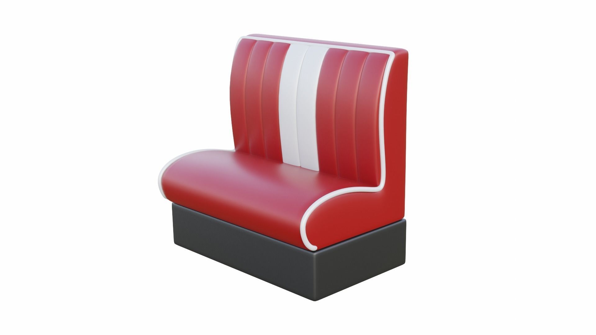 Retro Diner Booth 1 Low-poly 3D model_5
